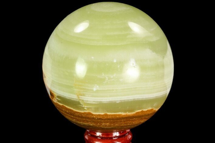 Polished, Green (Jade) Onyx Sphere - Afghanistan #108227